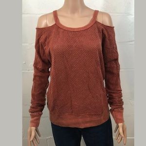 Project Social T Sid Cold Shoulder Top S Faded Red